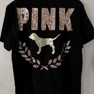 PINK black and gold T